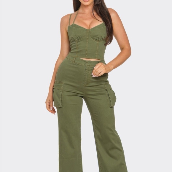 Crop Jacket 3pcs Set - Picture 2 of 5